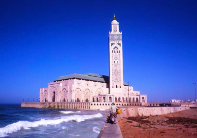 Casablanca - Hassan II Mosque From The Sea Front