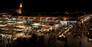 Djama El Fna Square at night